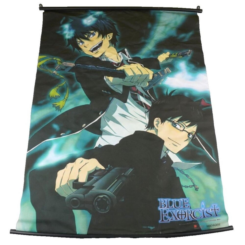 RARE Manga Aniplex Blue Exorcist 33" x 43" Hanging Banner Wall Scroll - Taiwan